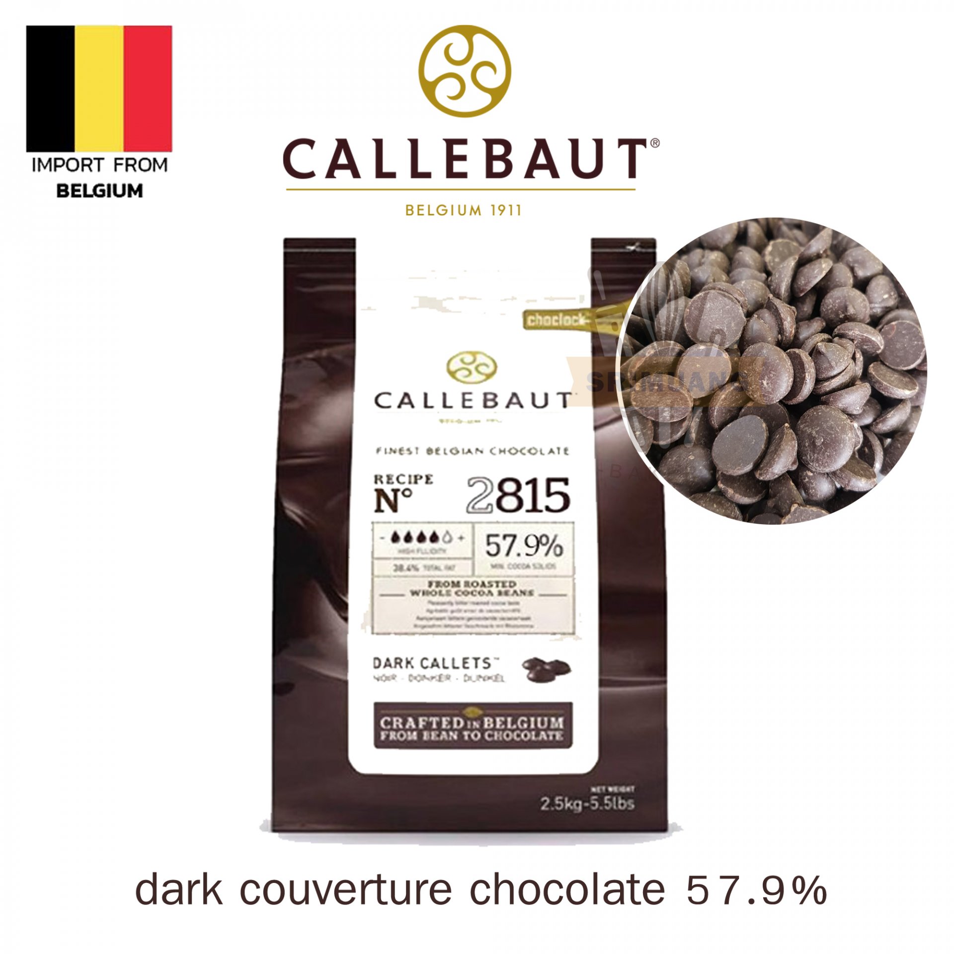 Callebaut Dark Chocolate 57.9% 500 กรัม